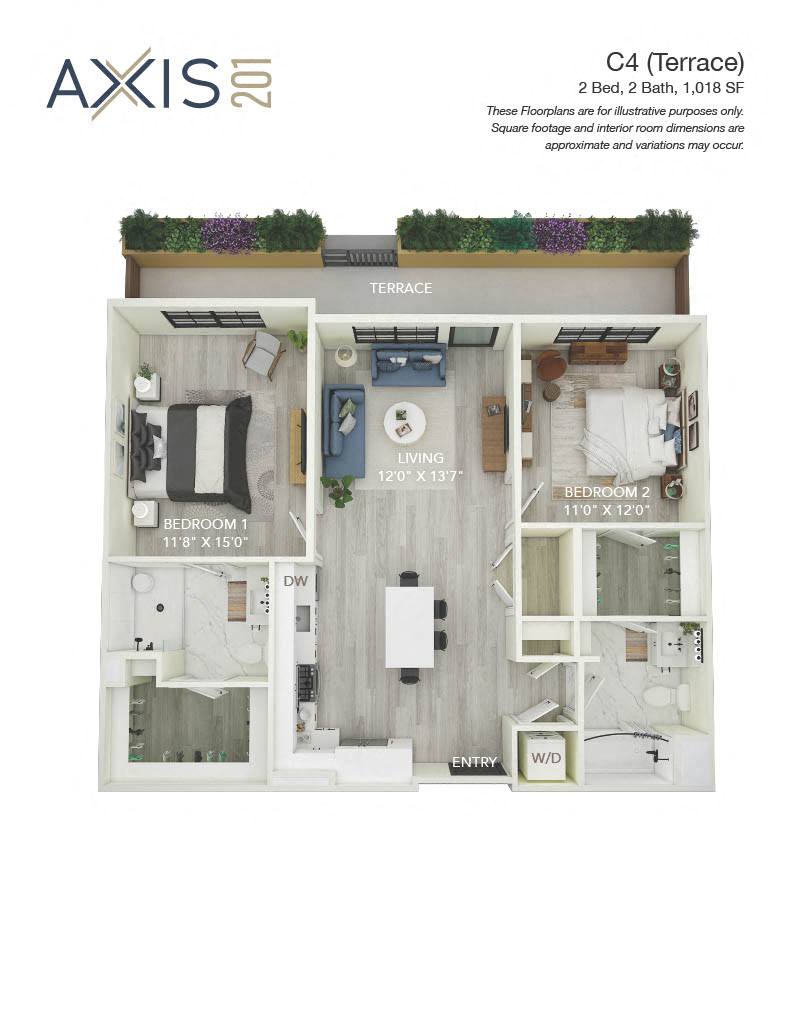 2 Bed  2 Bath